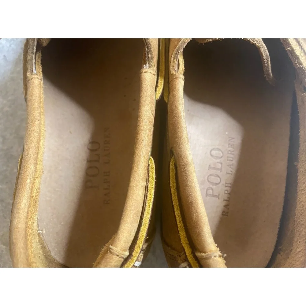 Polo Ralph Lauren Bienne Tan Leather Boat Shoes Men's 9.5D